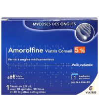 Amorolfine 5% vernis à ongles médicamenteux 2,5ml