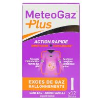 MeteoGaz action rapide exces gaz ballonnements vanille 12 sticks