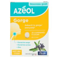 Azeol gorge goût miel citron 10 comprimés à sucer