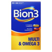 Bion3 Multi et Omega 3 vitamines et mineraux 60 comprimés et capsules