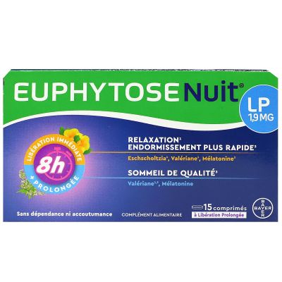 Bayer Euphytose Nuit 30 Comprimés - Sommeil de Qualité avec Mélatonine et  Passiflore - Pharma360