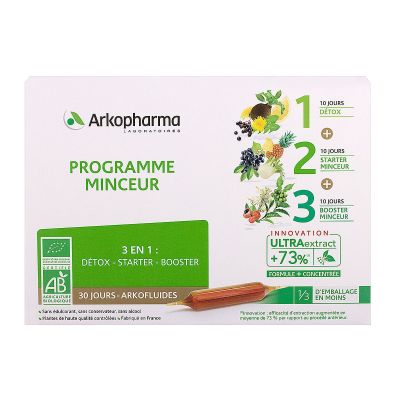 Arkofluides minceur 30 ampoules