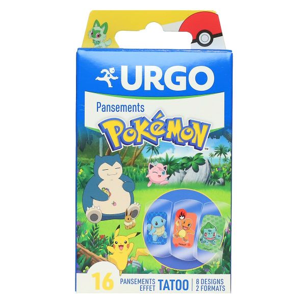 16 pansements Pokemon effet Tatoo 2 formats