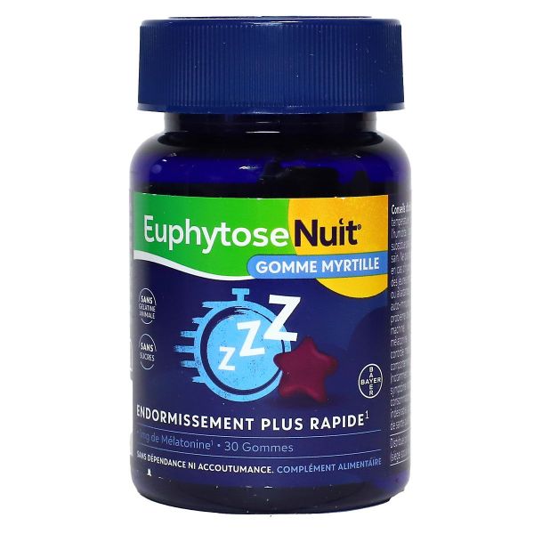 Nuit endormissement plus rapide goût myrtille 30 gommes