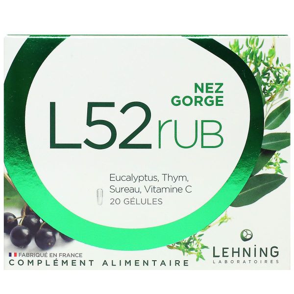 L52 Rub nez gorge eucalyptus thym sureau vitamine C 20 gélules