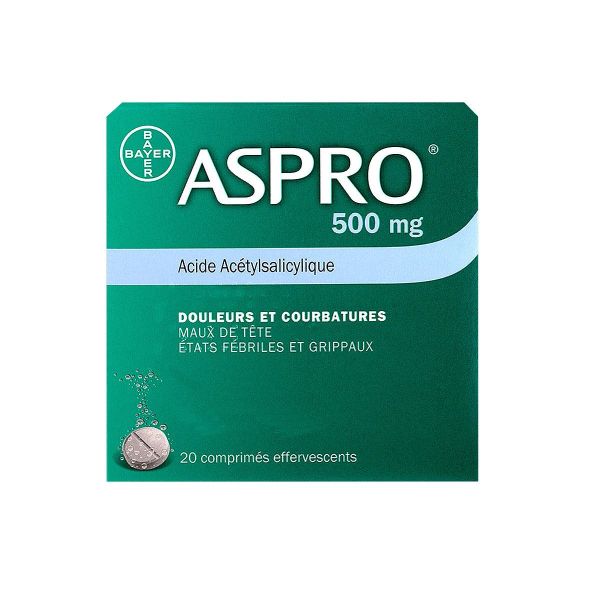 Aspro 500mg - 20 comprimés effervescents