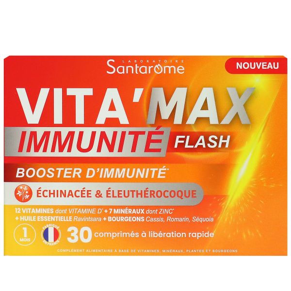 Vita Max Booster d'immunité Flash 30 comprimés