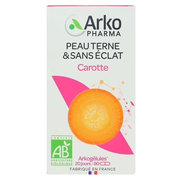 Peau terne et sans éclat carotte bio 80 gélules