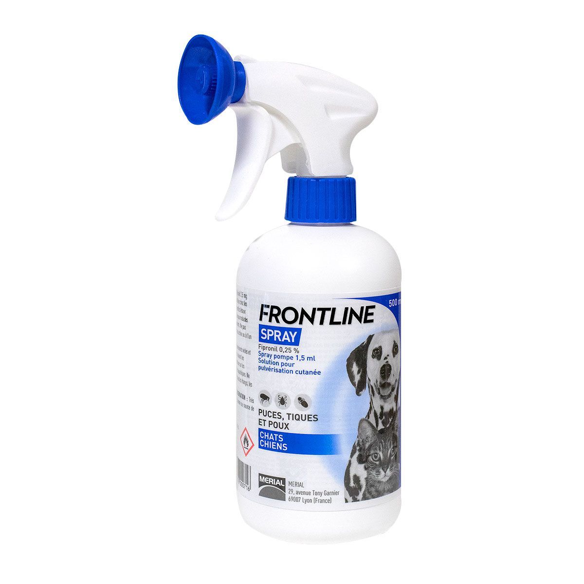 Frontline spray 100 ml - Traitement contre les puces, les tiques et les  poux pour chats et chiens Frontline