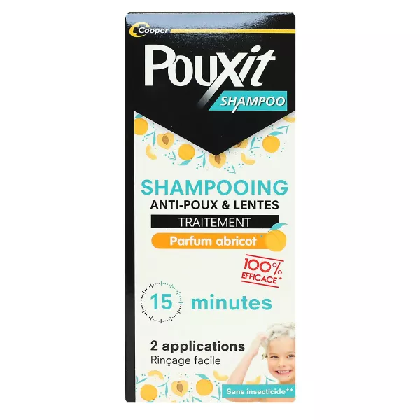 Shampooing anti-poux et lentes traitement 15mn parfum abricot 200mn