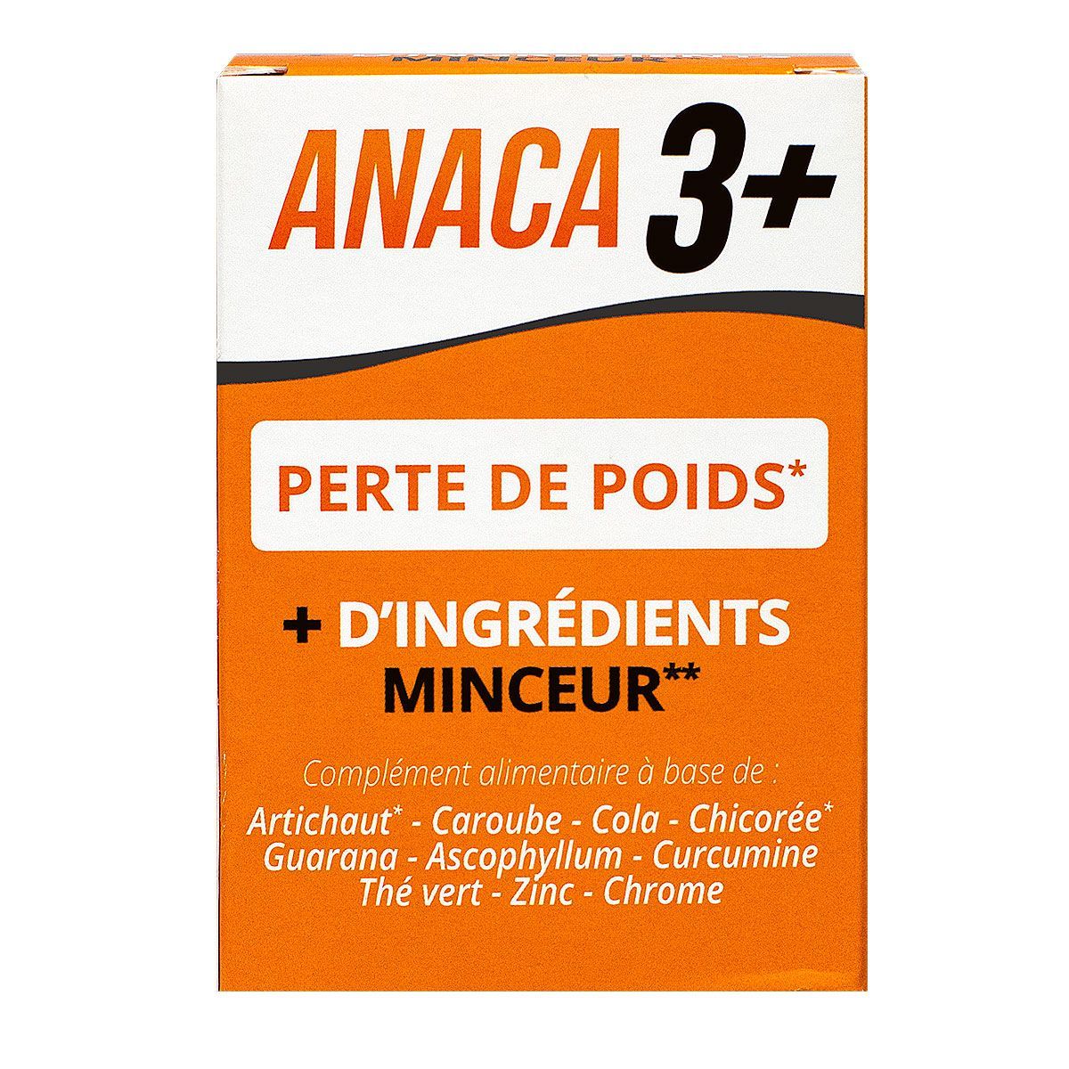 Anaca3+ perte de poids est un complément alimentaire qui contient plus  d'ingrédients minceur.