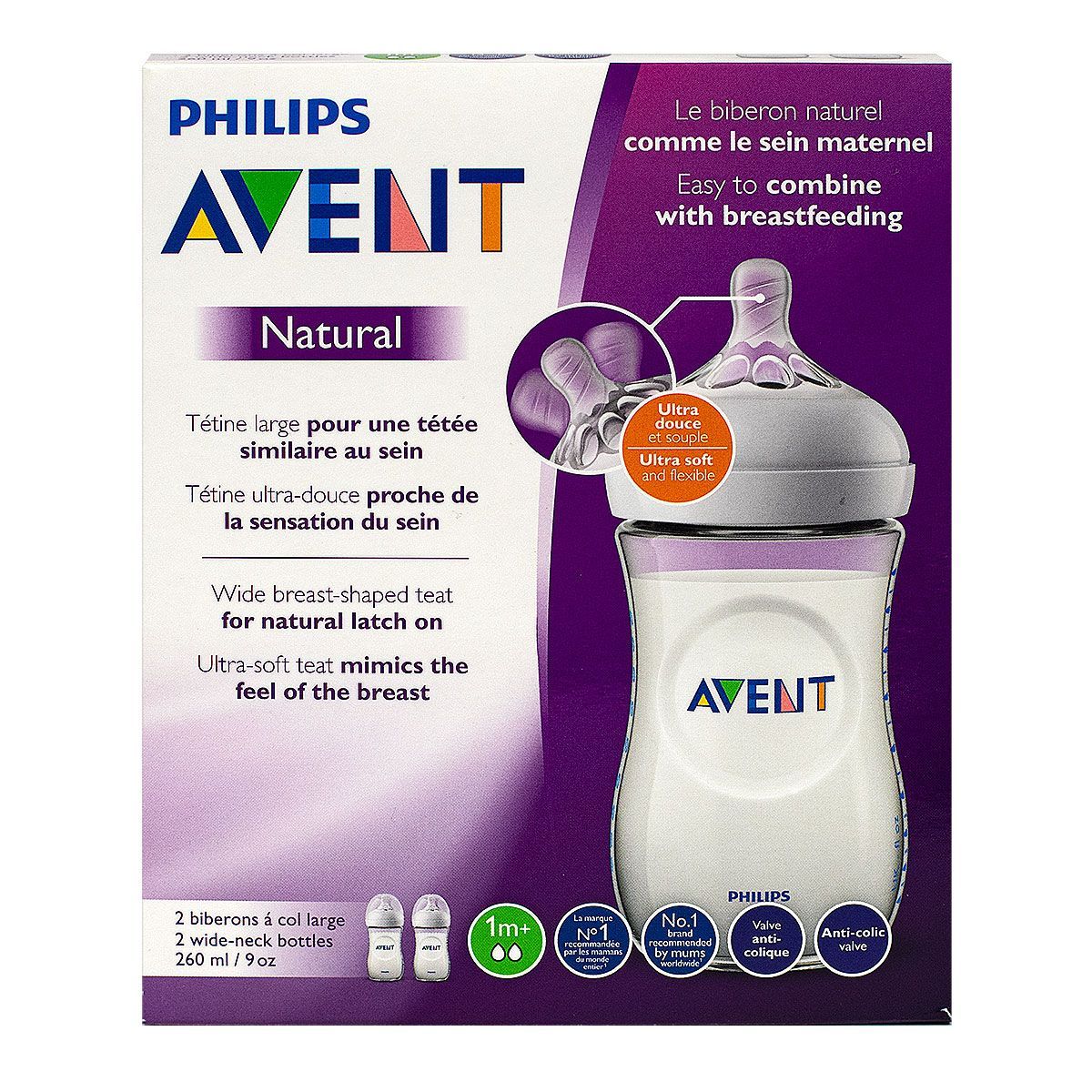 Avent Natural Biberon 260 ml 1 Mois et +