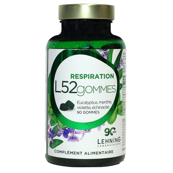 L52 Respiration eucalyptus menthe violette échinacée 90 gommes