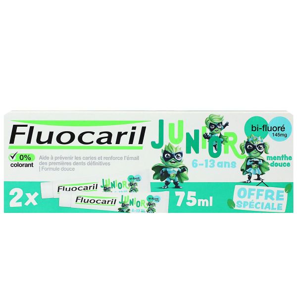 Junior dentifrice 6-13 ans menthe douce 2x75ml