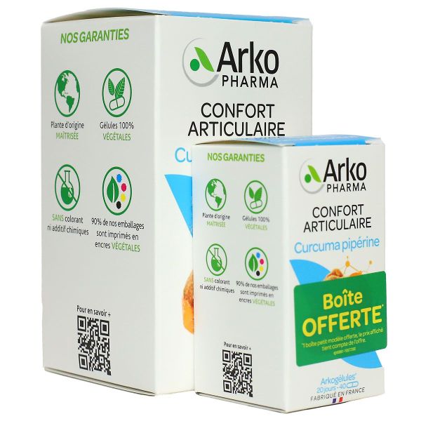 Arkogélules confort articulaire curcuma pipérine 130+40 gélules