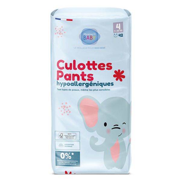 42 culottes hypoallergéniques 7-18kg taille 4