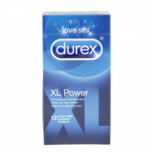 Durex Xl Power 12 Préservatifs De Grande Taille En Latex Et Lubrifié Pour Plus De Confort 8631