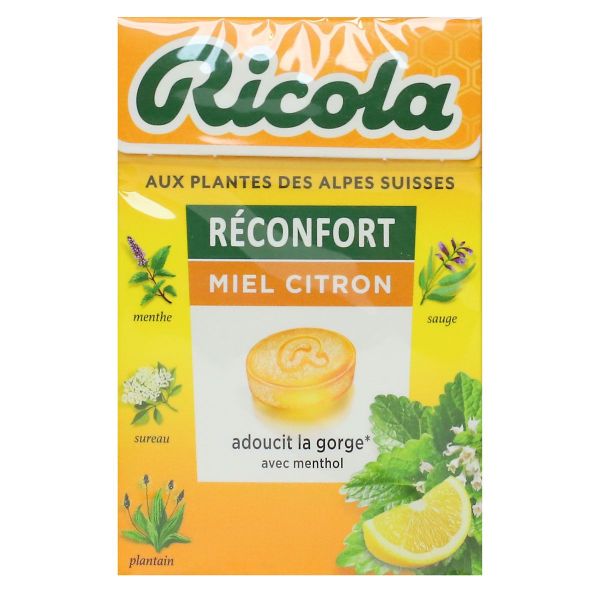 Pastilles à sucer Réconfort miel citron sans sucres 50g