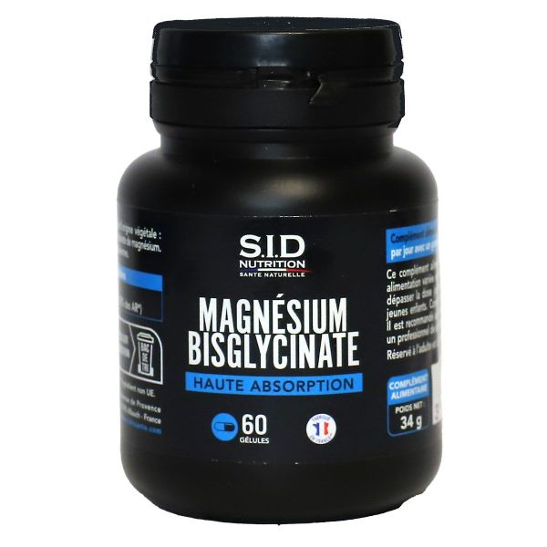 Magnésium Bisglycinate haute absorption 60 gélules