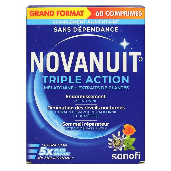 Novanuit triple action endormissement 60 comprimés