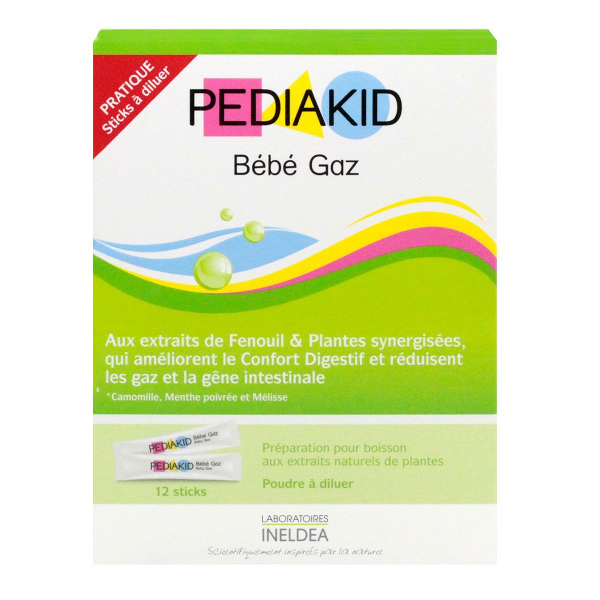 PEDIAKID GAZ 12 STICKS - Pharmacodel