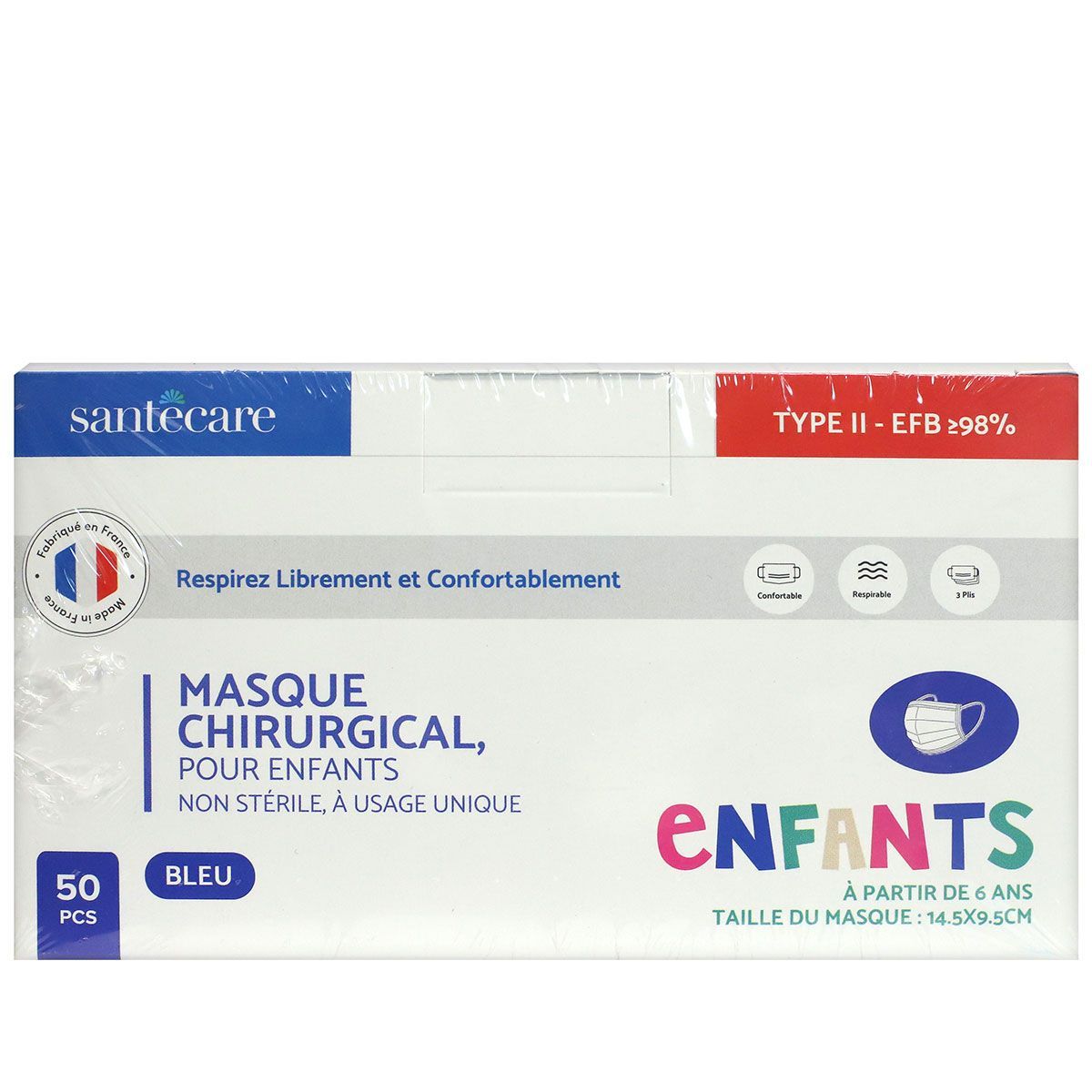 Masque chirurgical enfant type 2R - Made in France