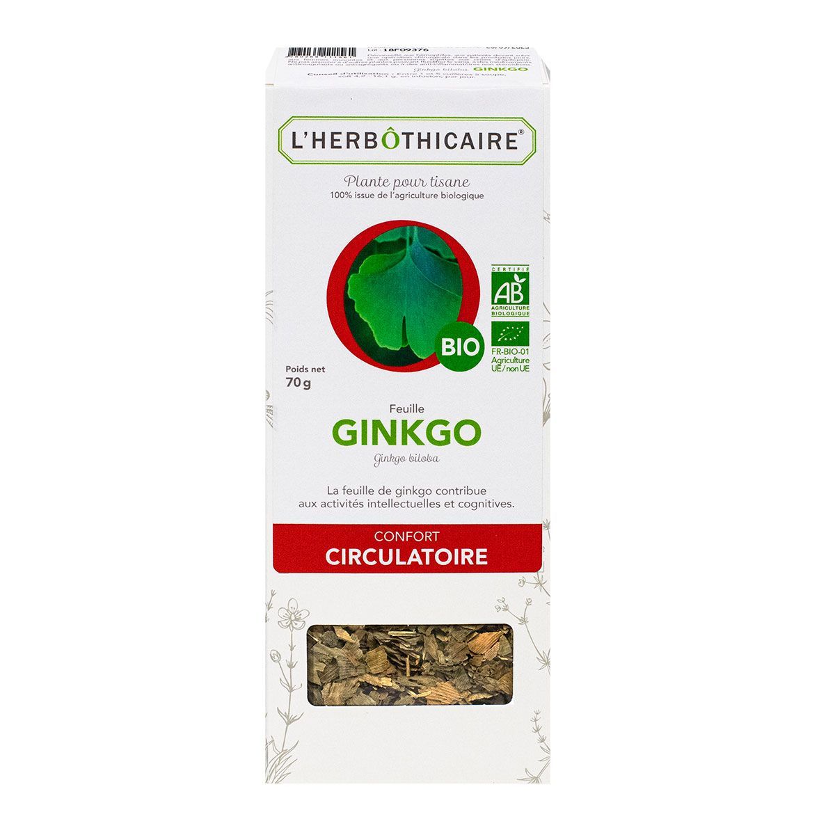 L'infusion ginkgo Yogi Tea contient des plantes telles que le ginkgo, la  citronnelle et la verveine