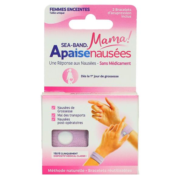 Mama Apaise nausées 2 bracelets d'acupression sans médicament