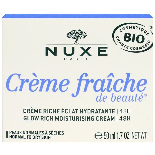 Crème fraiche de beauté riche éclat hydratante 48h 50ml