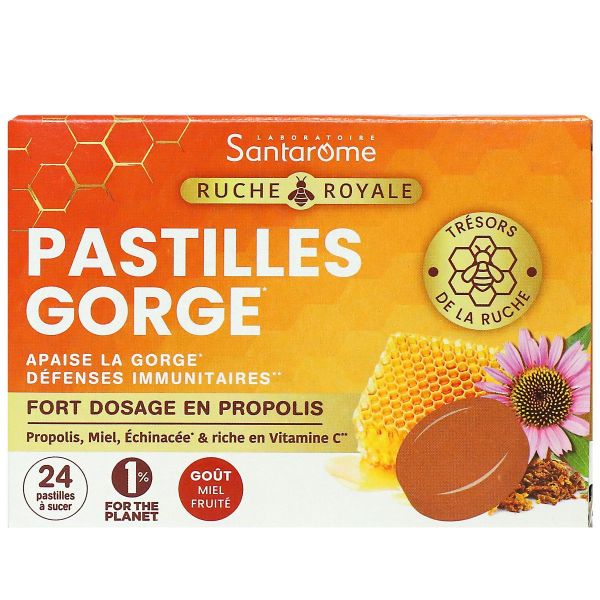 Ruche Royale goût miel fruité 24 pastilles gorge