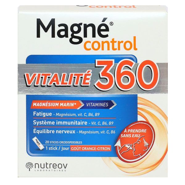 Magne Control vitalité goût orange citron 20 sticks