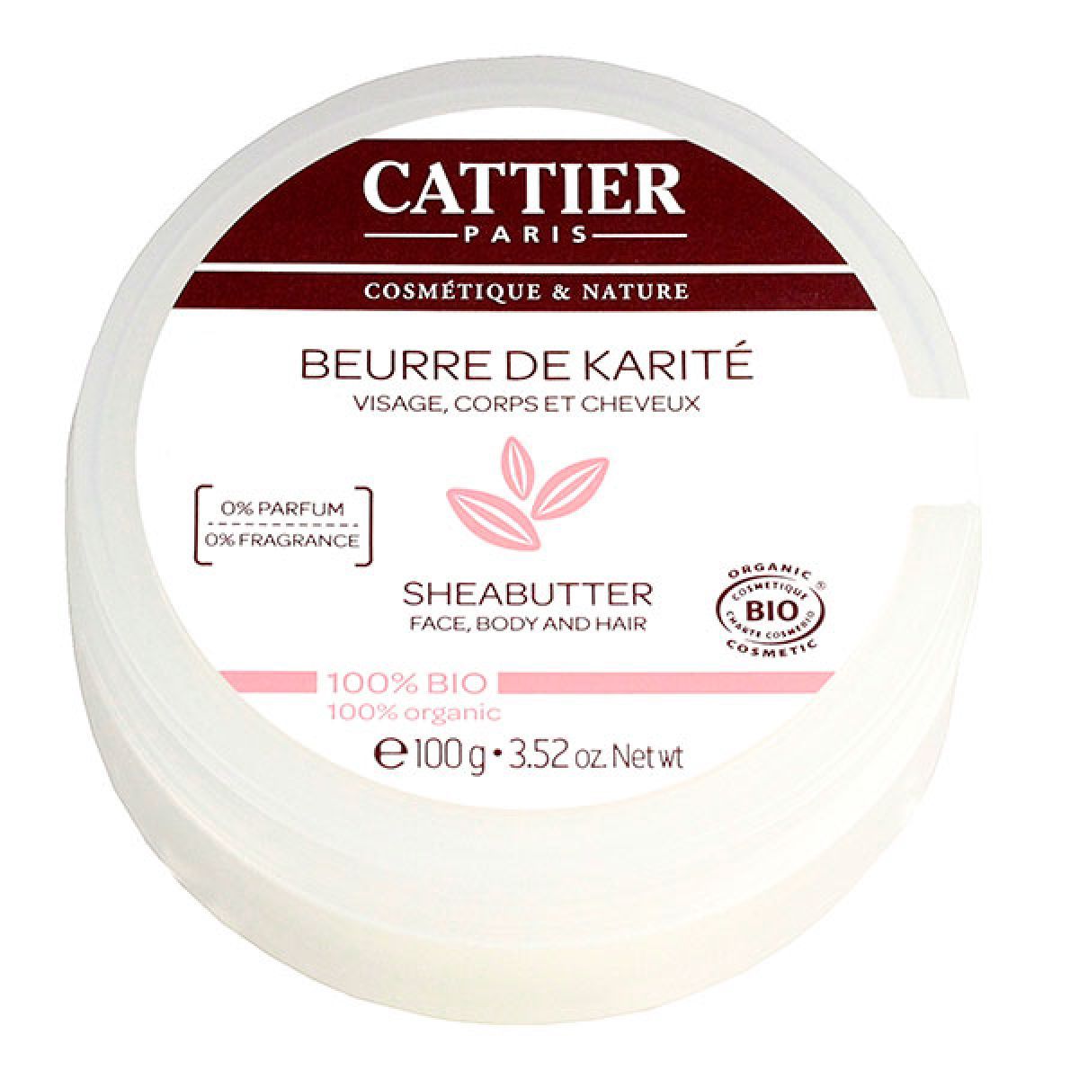 Cattier Beurre de Karité 100% Bio, pot de 100g - La Pharmacie de Pierre