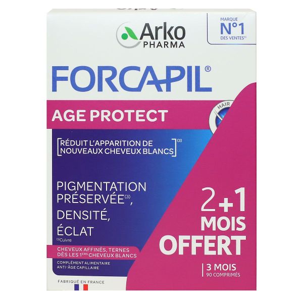 Forcapil Age Protect cheveux blancs et ternes 90 comprimés