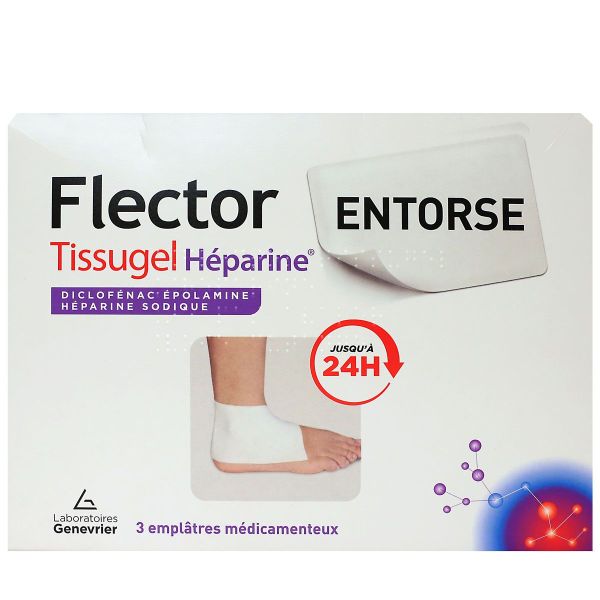 Flector tissugel heparine 3 emplâtres