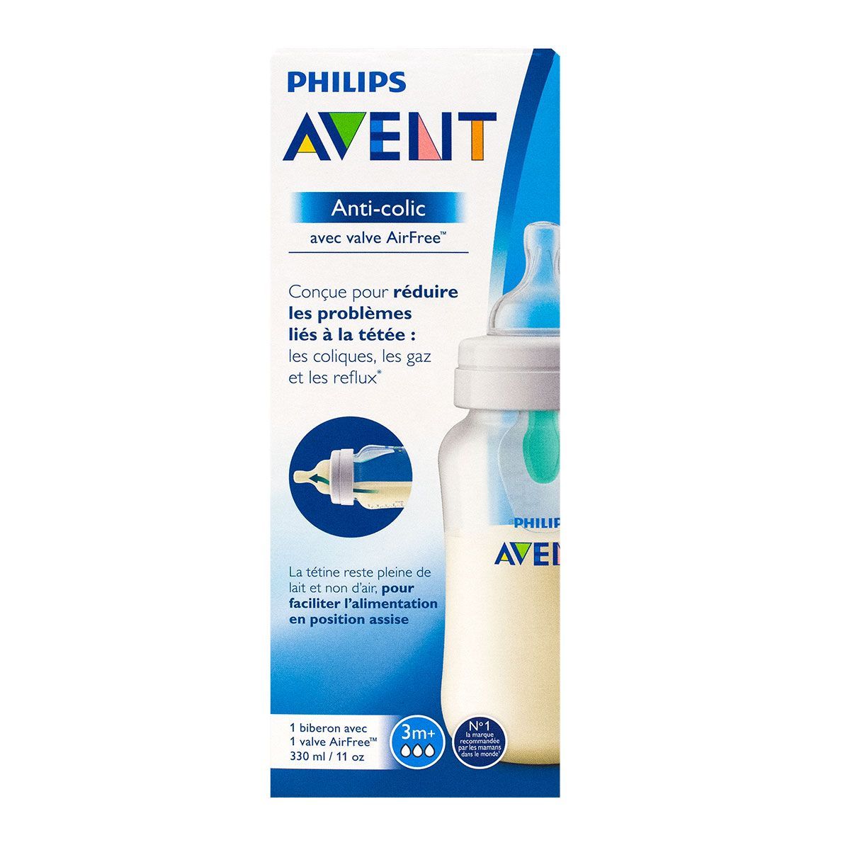 Biberon en plastique anti-colique - Philips Avent - 3m+ - 330ml