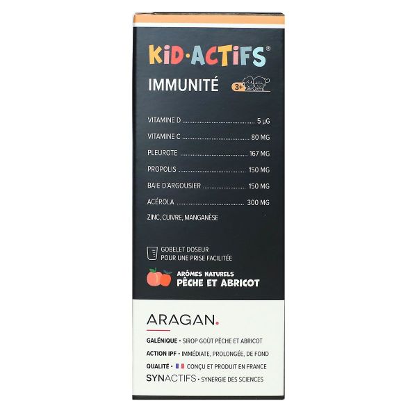 Kids Actifs immunité sirop pêche abricot 125ml