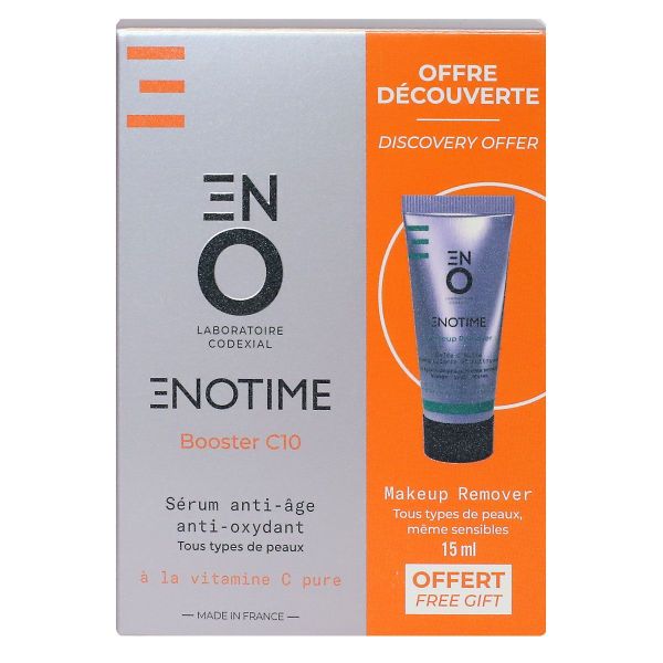 Coffret Enotime Booster C10 serum 15ml + MakeUp Remover gelée offerte