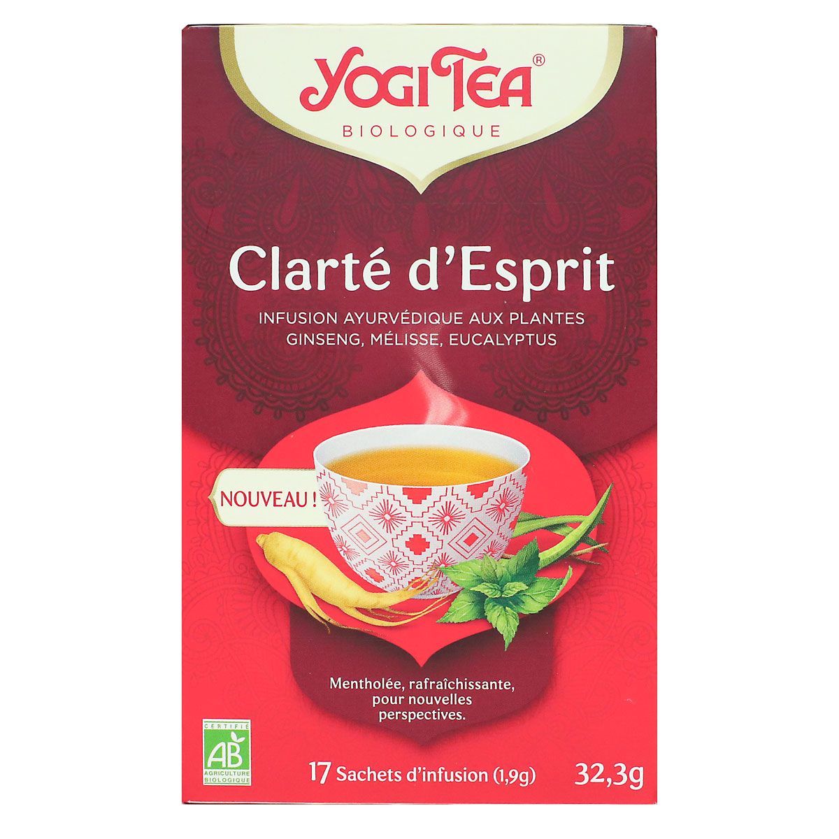 Yogi Tea Thé Chlorella Menthe Bio 17 Sachets Nouveau