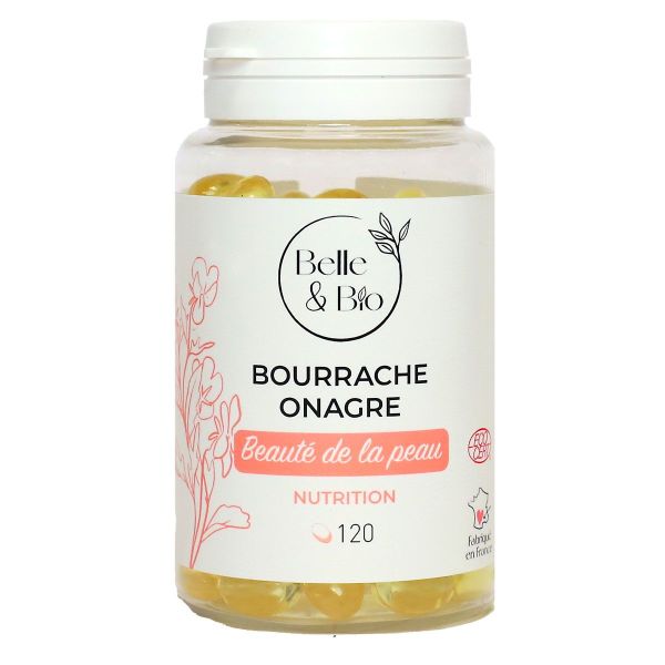 Bourrache Onagre beauté de la peau Nutrition 120 capsules